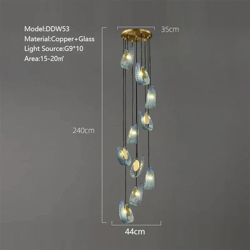 DecorBites™ Blue Glass Luxury Wall Sconce LED Light Fixture for Living Room Bedroom Aisle