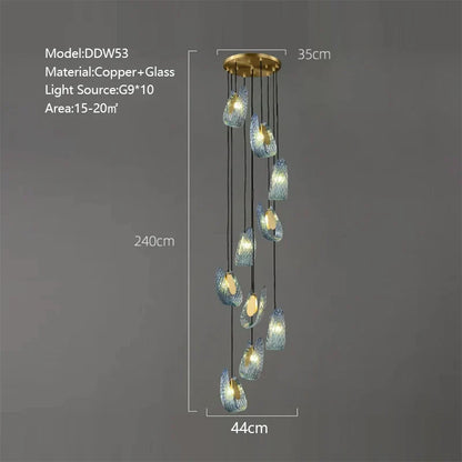 DecorBites™ Blue Glass Luxury Wall Sconce LED Light Fixture for Living Room Bedroom Aisle