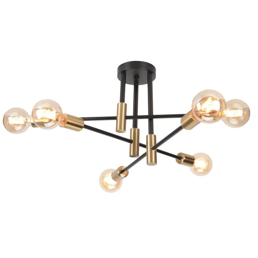DecorBites™ Industrial Chandelier: Modern Wrought Iron LED Ceiling Lamp for Home Decor