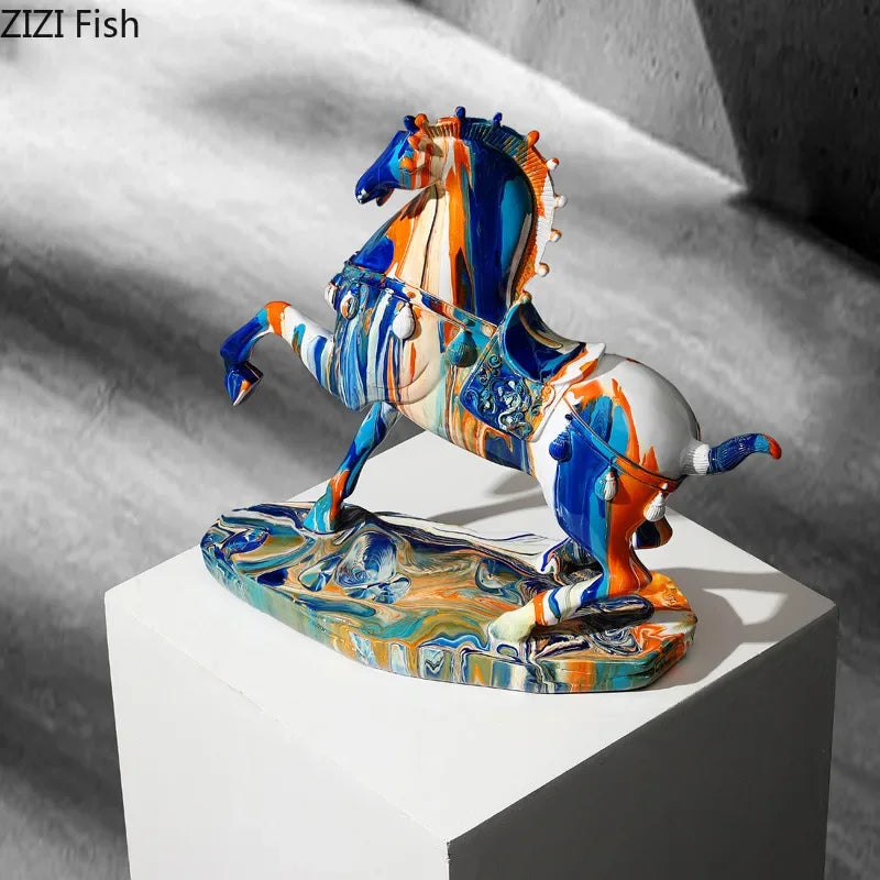 DecorBites™ Animal Resin Statue Collection: Abstract Horse Cow French Bullfighting Dog Sculpture