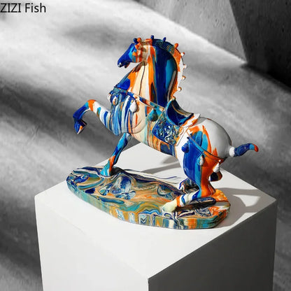 DecorBites™ Animal Resin Statue Collection: Abstract Horse Cow French Bullfighting Dog Sculpture