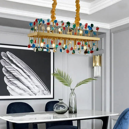 DecorBites™ Crystal Chandelier LED Lighting Fixture for Dining Room & Kitchen Island