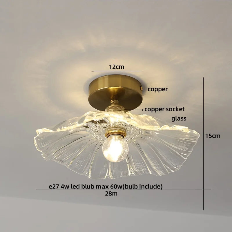 DecorBites™ Crystal Glass Luxury LED Ceiling Light for Hallway Bedroom Corridor Interior Decor