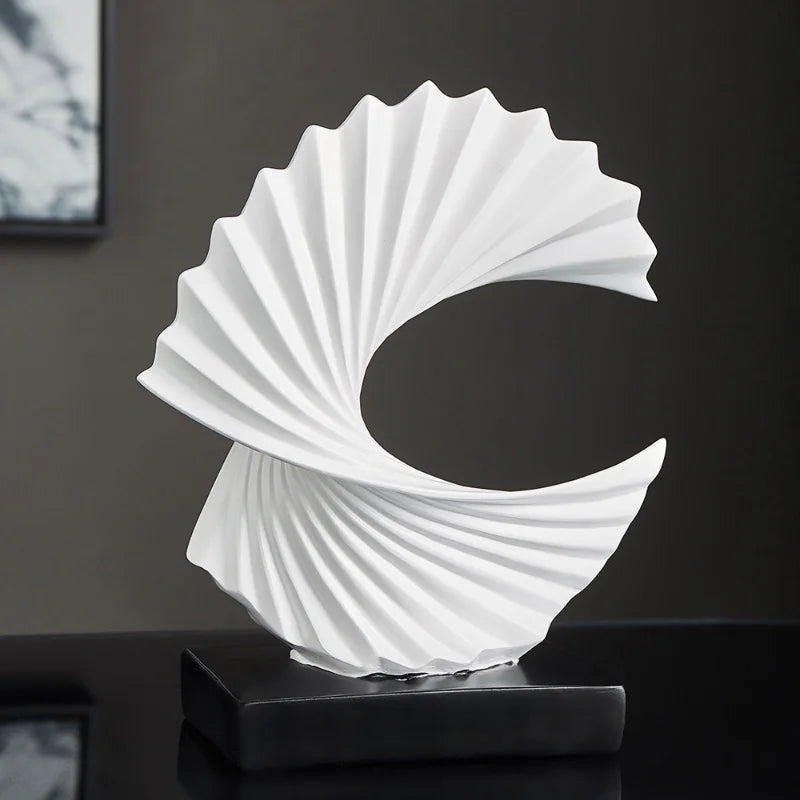 DecorBites™ Golden Resin Abstract Sculpture for Modern Home & Office Decor