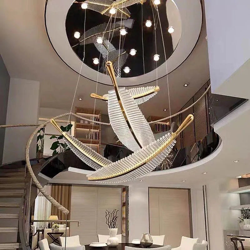 ™ Leaf-Shaped Dining Table Chandelier | Art Decor Room Lustres