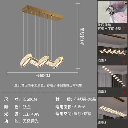 DecorBites™ Crystal Chandelier Stair Pendant Light Living Room Interior Lighting
