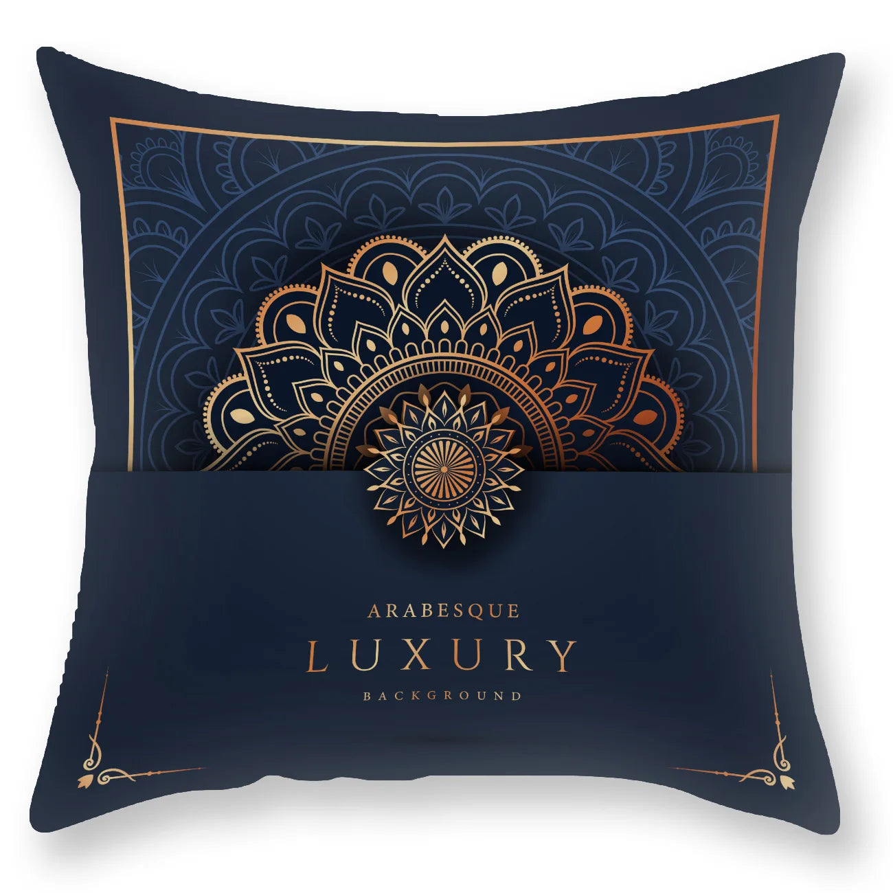 DecorBites™ Black Gold Mandala Luxury Printed Pillowcase §