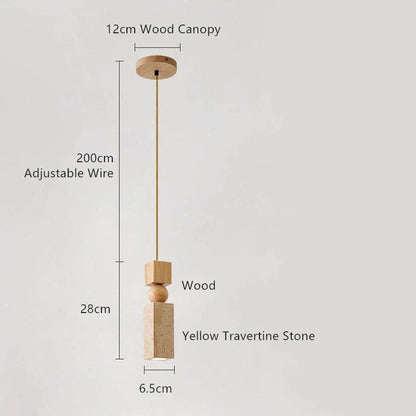 DecorBites™ LED Yellow Travertine Hanging Lamp for Home Decor and Lighting Fixtures