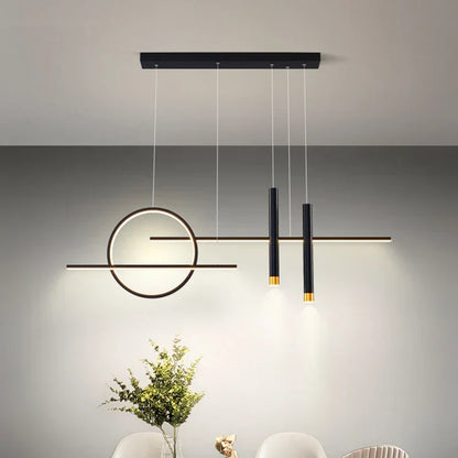 DecorBites™ Black LED Chandelier Pendant Light for Home Dining Kitchen Bar.