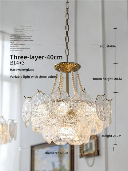 DecorBites™ Crystal Chandelier: Modern Chic Pearl Light for Elegant Home Decor