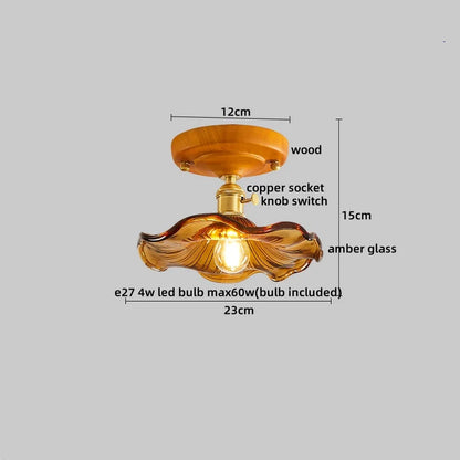 DecorBites™ Copper Wood LED Ceiling Lamp Modern Indoor Lighting Fixtures