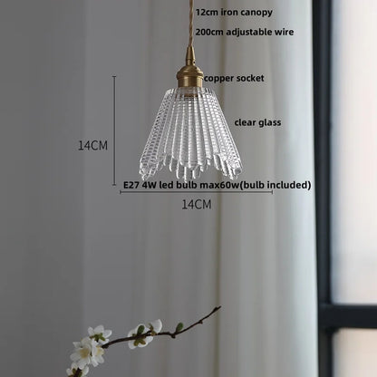 DecorBites™ Copper Canopy LED Pendant Light Fixture Green Glass Hanging Lamp