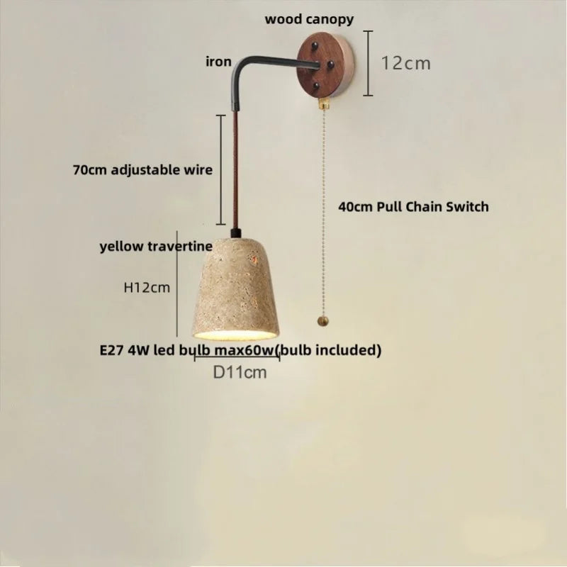 DecorBites™ LED Travertine Stone Wall Lamp - Modern Nordic Stair Light
