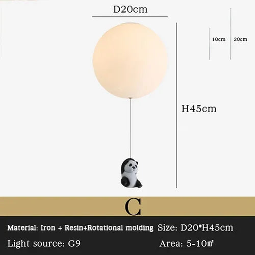 DecorBites™ Kids Bear LED Ceiling Chandelier, Cute Bedroom Pendant Light for Boys and Girls