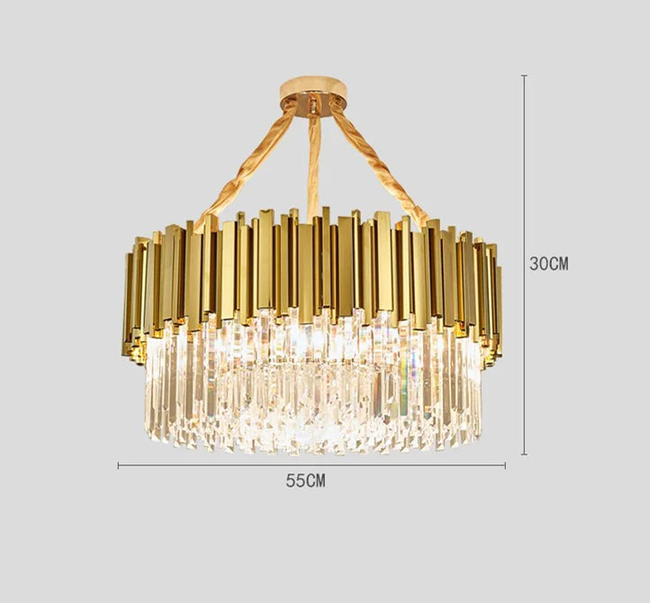 DecorBites™ Crystal Gold Chandeliers: Modern Luxury for Villa Living Room - Nordic Design