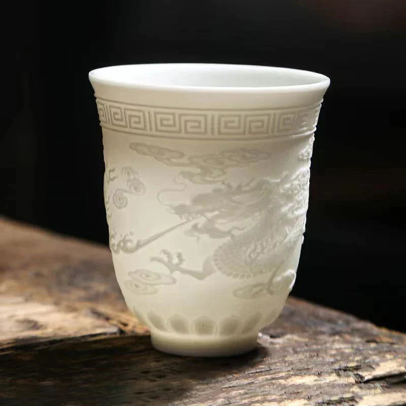 DecorBites™ Bone China Tea Cup Set | Cute Goat Fat Jade Ceramic Teacups & Mugs