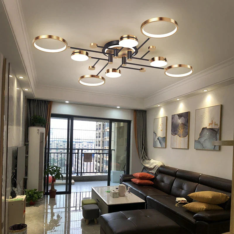 DecorBites™ Gold/Black Pendant Light Chandelier for Living Room Dining Bedroom - Modern Nordic Ceiling Lamps