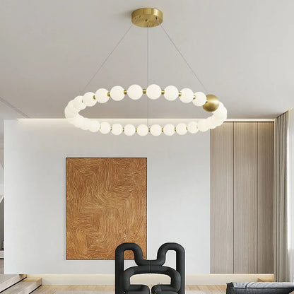 DecorBites™ Brass LED Chandelier with Acrylic Ball - High Quality Dimmable Lighting