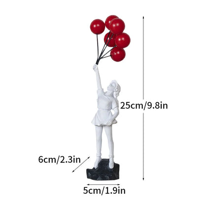 DecorBites™ Banksy Girl Balloon Sculpture Figure for Modern Interior Decor
