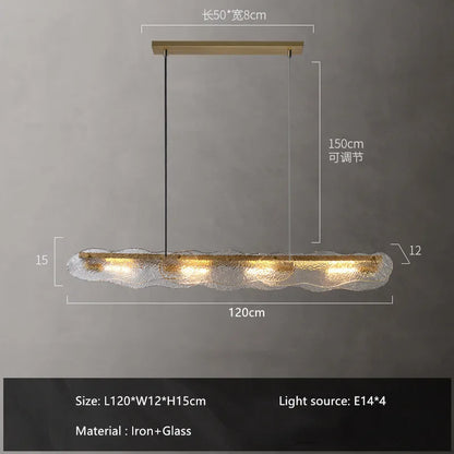 DecorBites™ Art Glass Dining Table Chandelier: Modern Luxury LED Hanging Light Fixtures