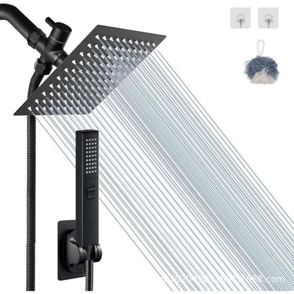 DecorBites™ Black Full Shower System Set with Rain Pressure Spray Head and Faucet Panel