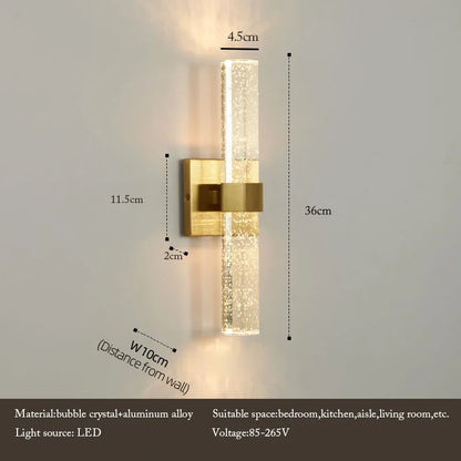 DecorBites™ Bubble Crystal LED Wall Sconces for Bathroom Dresser Living Room Bedroom Mirrors