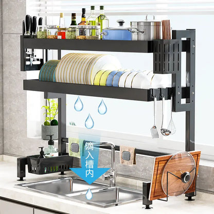 ™ Kitchen Sink Dish Drying Rack Cutlery Organizer Shelf Counter Storage