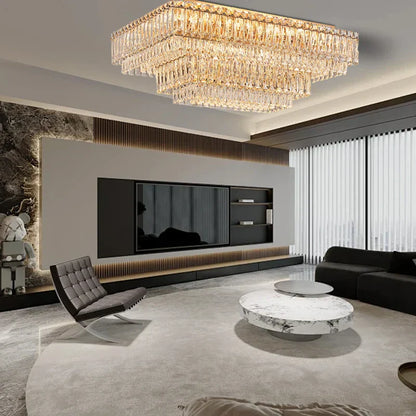 DecorBites™ Crystal Round Ceiling Lamp - Nordic Luxury Home Decor Luxe Chandelier