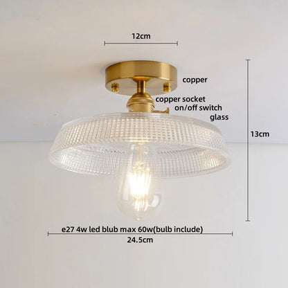 DecorBites™ Amber Glass LED Ceiling Lights Modern Nordic Kitchen Living Room Lighting