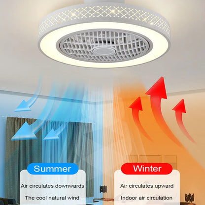 DecorBites™ Bedroom LED Ceiling Fan Light with Remote Control - Small, Modern Chandelier