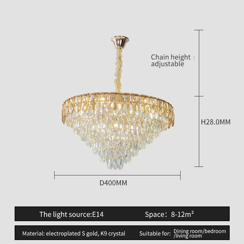 DecorBites™ Crystal Chandelier LED Light Modern Luxury Designer for Main Living Room & Hotel