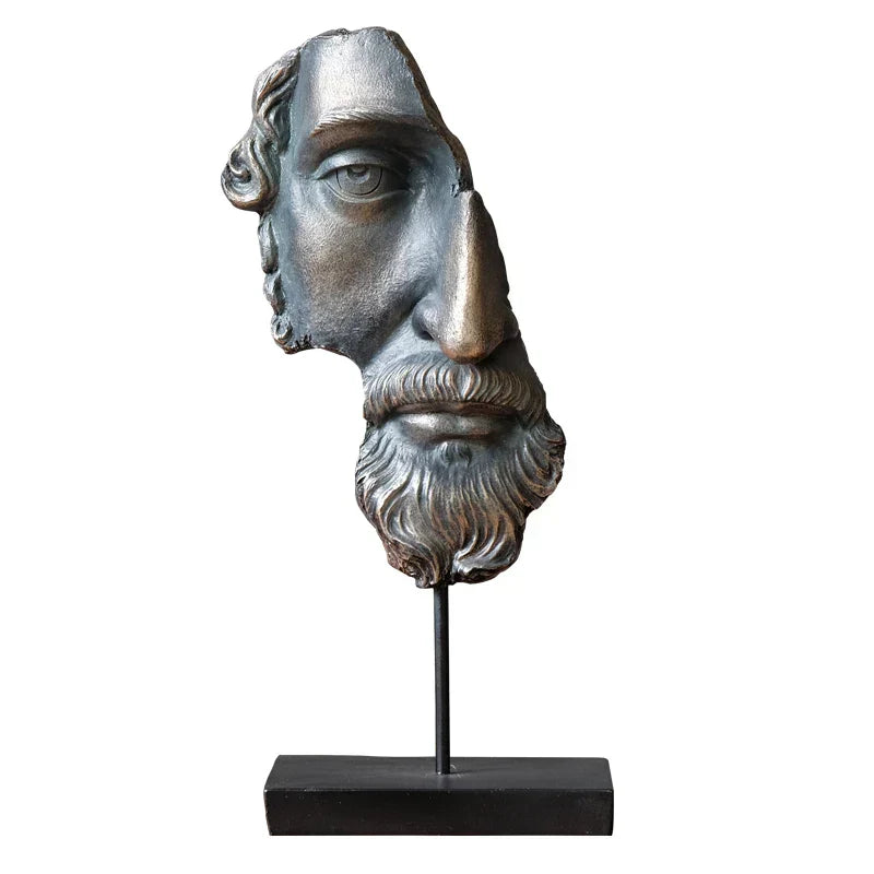 DecorBites™ Abstract David Face Resin Sculpture for Home Decor
