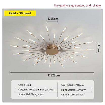 DecorBites™ Acrylic Sunflower Ceiling Lamp in Brushed Antique Gold