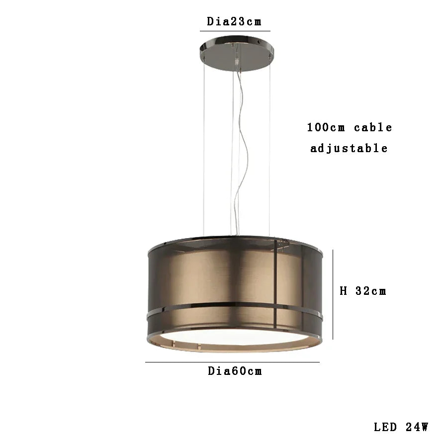 DecorBites™ Designer Fabric Ceiling Pendant Light | Luxury Round Hanging Lamp