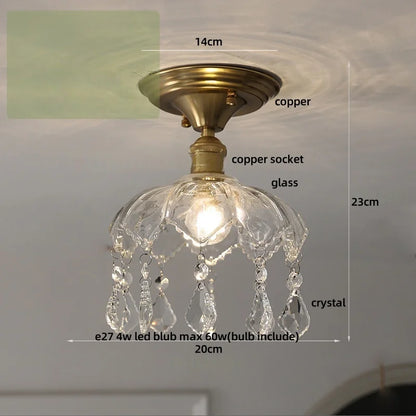 DecorBites™ Crystal Glass Luxury LED Ceiling Light for Hallway Bedroom Corridor Interior Decor