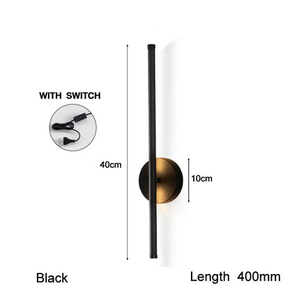 DecorBites™ 360° Rotation LED Wall Lights for Sofa Background, Black Wall Sconce Fixtures