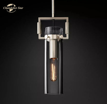 DecorBites™ LED Glass Cylinder Pendant Lights - Modern Kitchen Island Chandeliers