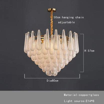 DecorBites™ Elegant Glass Chandelier Lighting for Home Dining Room Decor