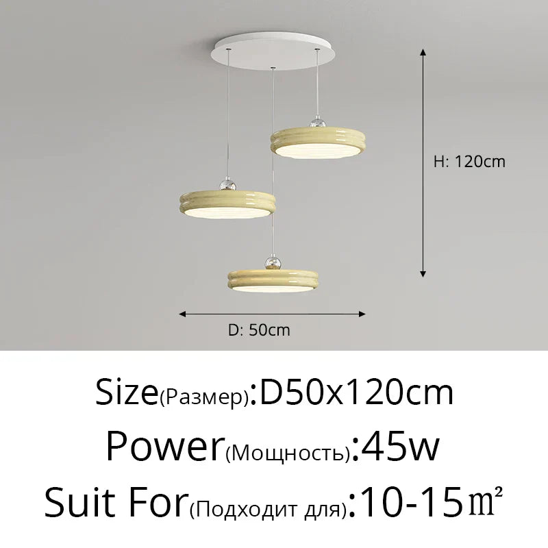 DecorBites™ Circular Dimmable Pendant Light Modern Chandelier for Dining Room, Kitchen Island