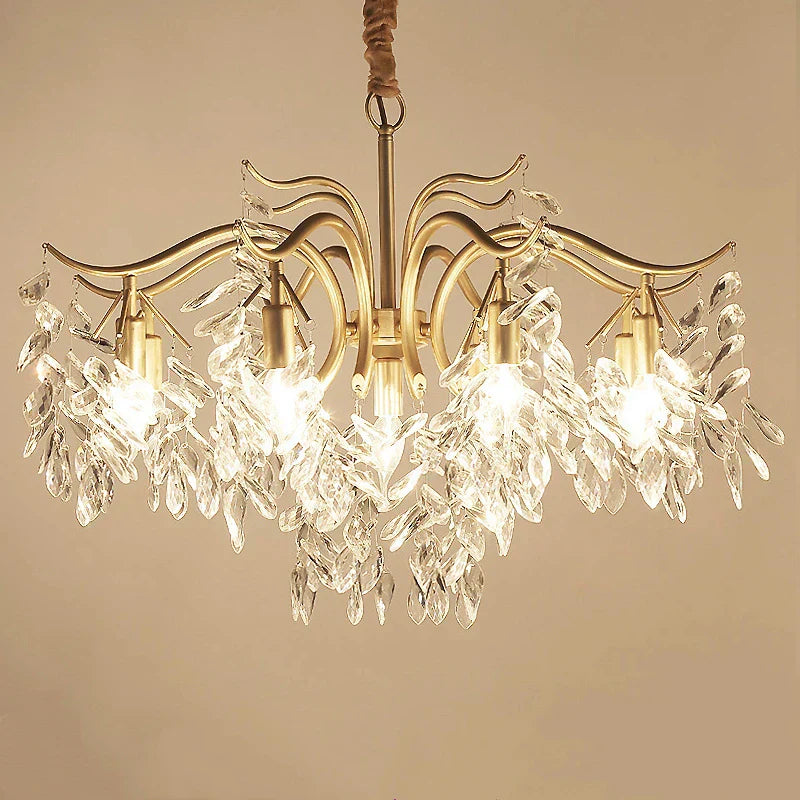 ™ Gold Crystal Ceiling Chandelier for Bedroom Dining Living Room