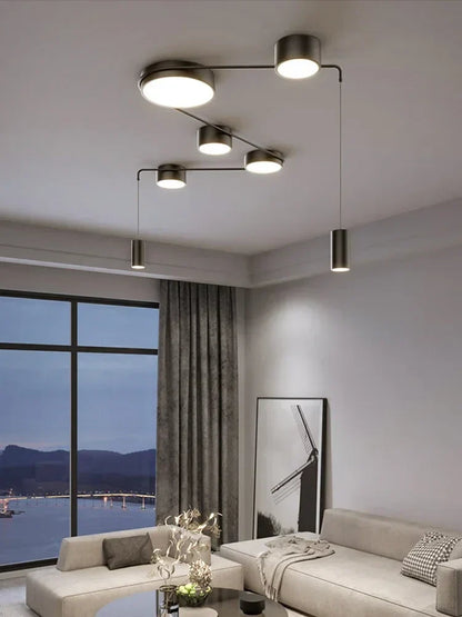DecorBites™ Black LED Chandeliers for Living Dining Bedroom Hall Kitchen: Modern, Simple Indoor Lighting