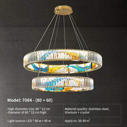 DecorBites™ Crystal Chandelier Ring Light Modern Elegant Dining Living Room Lighting