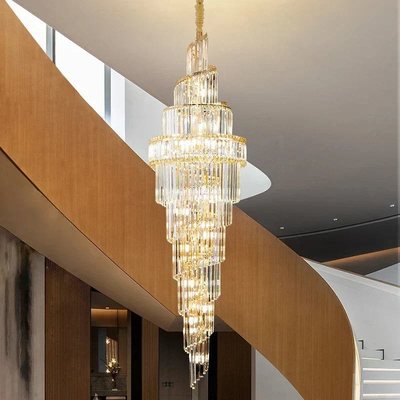 ™ K9 Deluxe Crystal Pendant Chandelier: Dazzling LED Ceiling Light for Modern Elegance