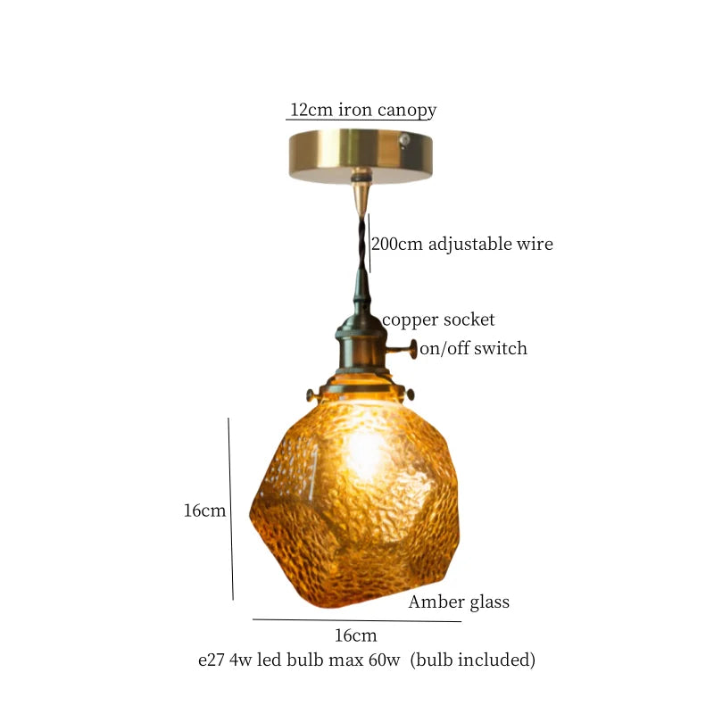 DecorBites™ Clear Glass LED Pendant Light for Bedside Living Dining Decor
