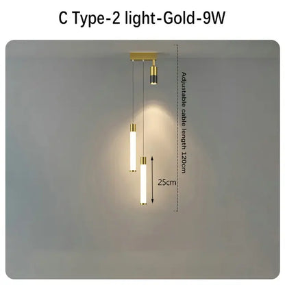 DecorBites™ Black Gold Hanging Pendant Lamp: Modern Luxury Bedroom & Living Room Lighting