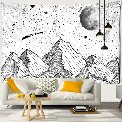 DecorBites™ Black & White Stars Mandala Tapestry - Home Decor