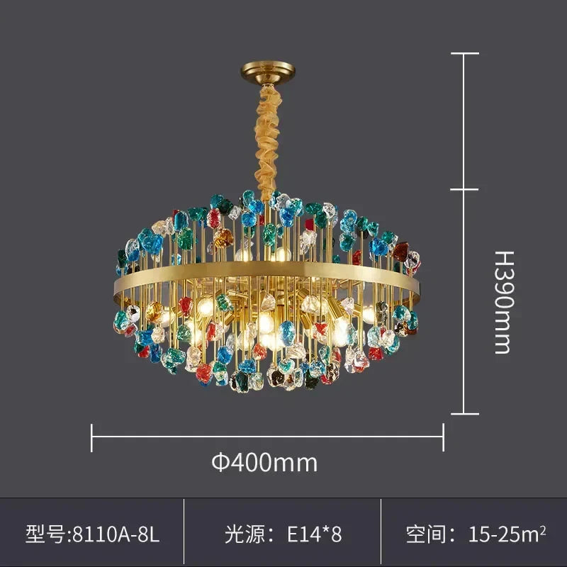 DecorBites™ Crystal Chandelier LED Lighting Fixture for Dining Room & Kitchen Island