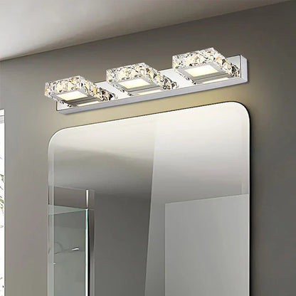 DecorBites™ Crystal LED Mirror Light: Modern Bathroom Wall Sconce Stainless Steel Lighting Fixtures