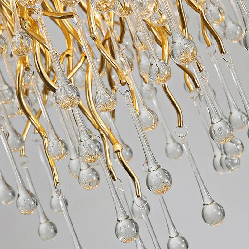 ™ Gold Crystal Ceiling Chandelier for Elegant Home Lighting