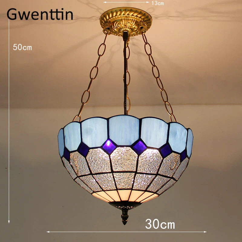 DecorBites™ Diamond Square Stained Glass Pendant Light for Home Decor and Lighting